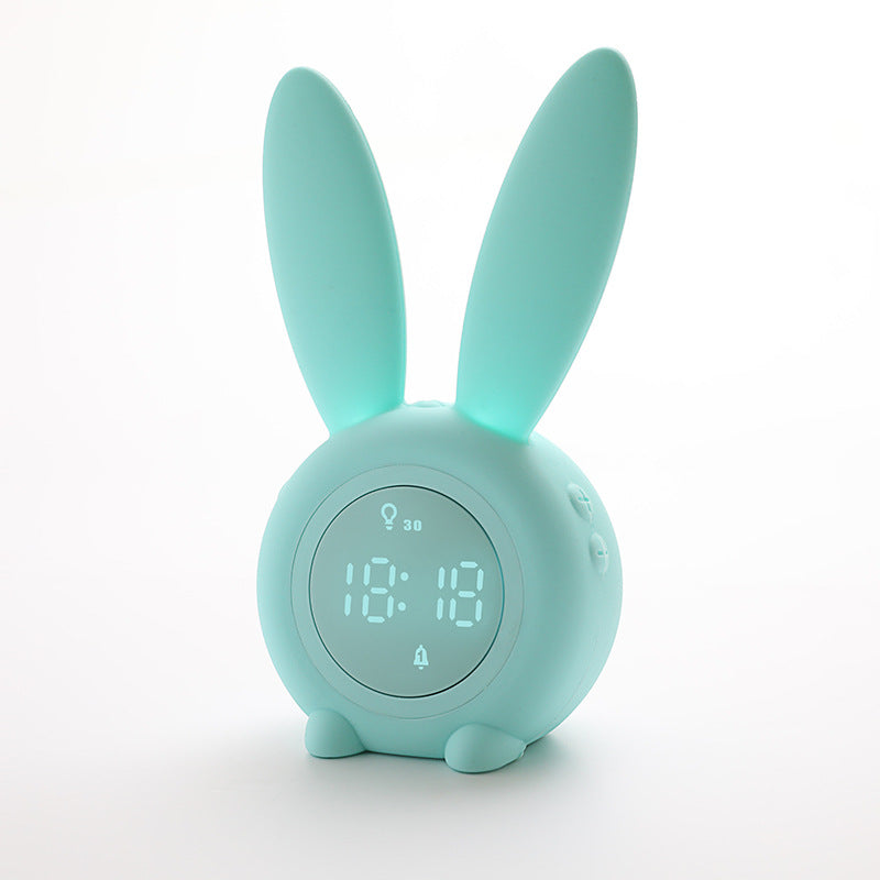 XRZ-N003 Cute Rabbit Digital Alarm Clock for Kids & Students – Multi-Function Desk Clock with Snooze, Night Light, Timer & Voice Control