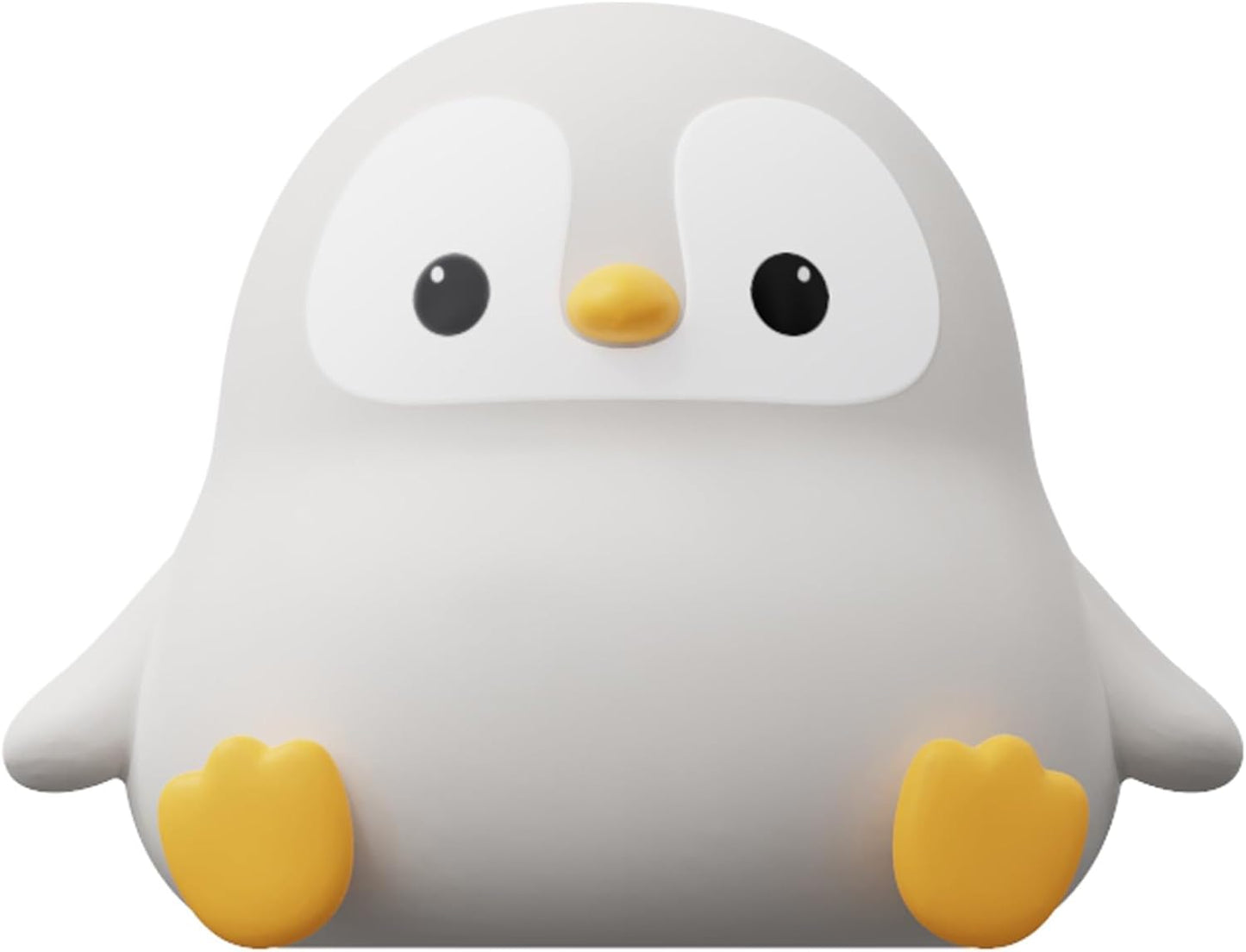 ATSUI Penguin Night Light, LED Squishy Novelty Animal Night Lamp, Food Grade Silicone, 2 Level Dimmable, Nursery Nightlight for Desk Decor, Funny Gifts Stuff for Boys Girls Baby, White Elephant Gifts