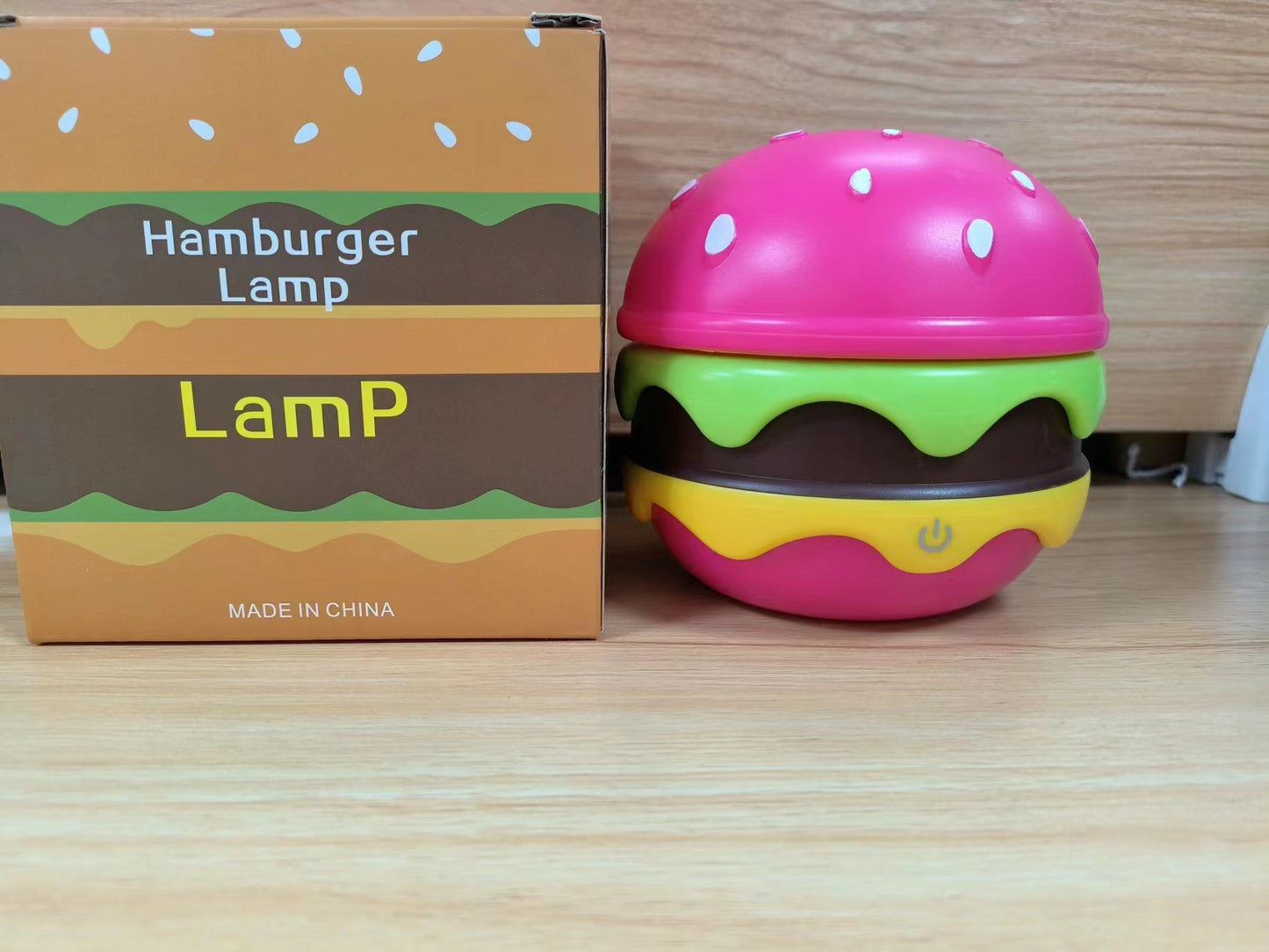 Cute Desk Lamp for Kids, Rechargeable Hamburger Small Desk Lamps with Adjustable Neck Dimmable Touch Switch, Reading Table lamp, Kawaii Desk Accessories Room Decor for Boys Girls Gifts