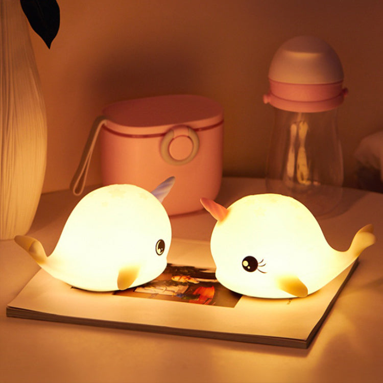 Led-nachtlampje voor kinderen, babynachtlampje, dimbaar met 7 kleurveranderingen en timer, oplaadbaar borstvoedingslicht, dimbaar, touch-nachtlampje voor kinderkamer (walvis)