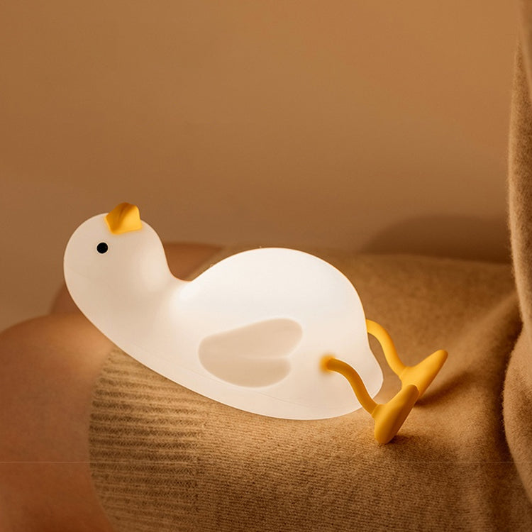 Cute Duck Night Light, LED Squishy Duck Lamp, Silicone Dimmable Nursery Nightlight, Rechargeable Bedside Touch Lamp, Recordable Repeatable Voice Funny Phone Holder, Gifts for Boys Girls