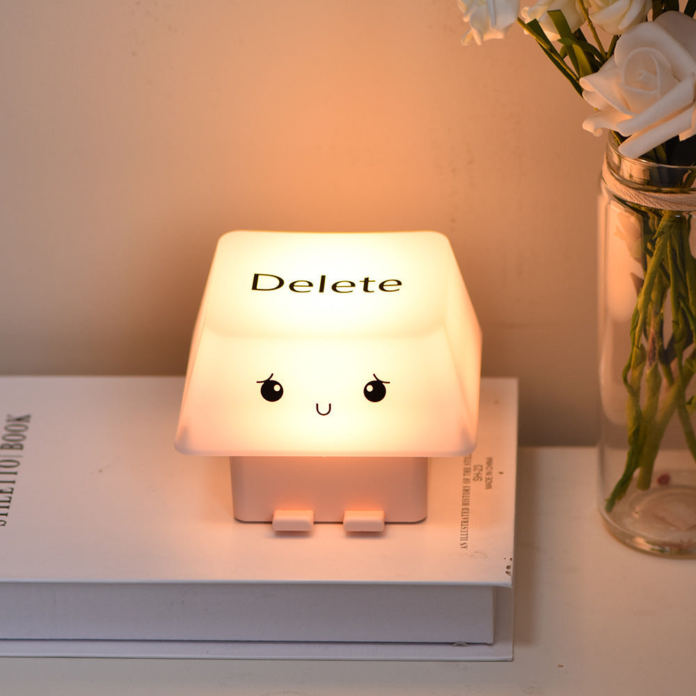 Modern and simple button-type ambient night light with USB charging, children's bedroom sleep bedside lamp