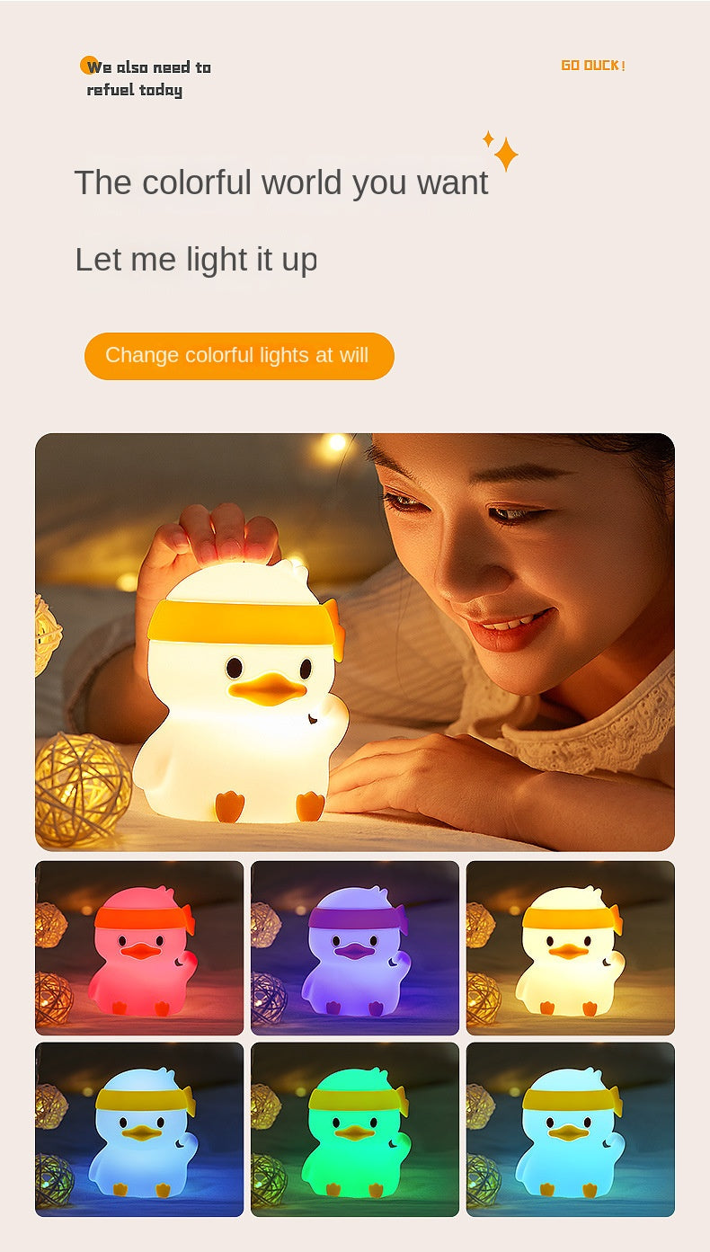 Kids Night Lights Cute Silicone Duck Nursery Lamp for Baby Toddler RGB Animal Night Light for Bedroom Kids Room Gift
