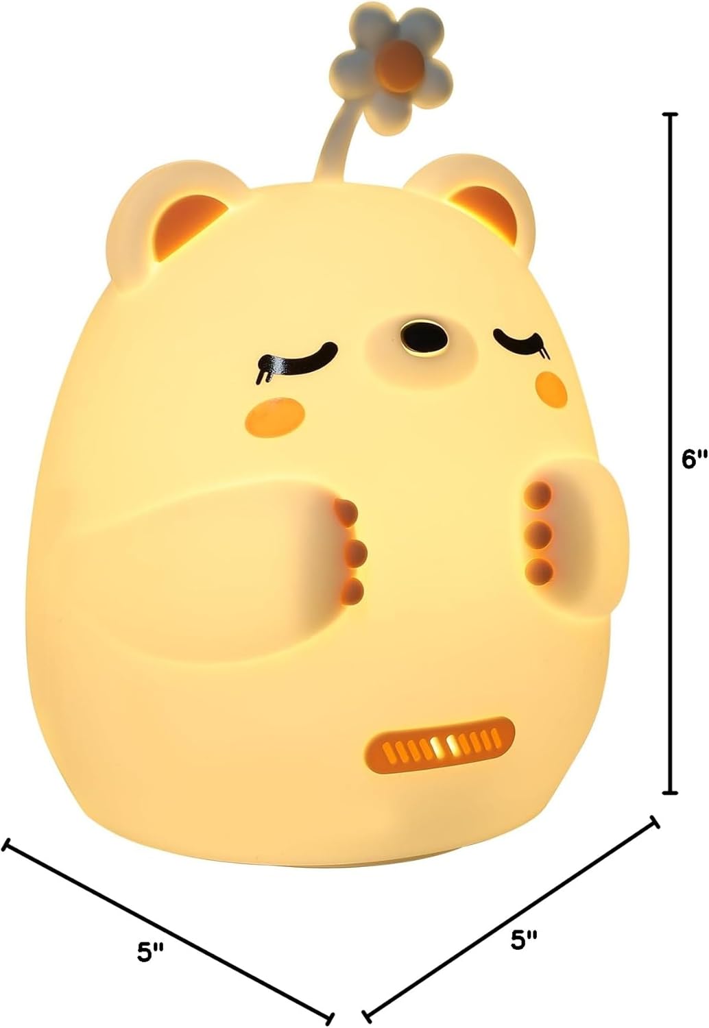 xinruizhi Night Light Cute Baby Lights, Nursery Breastfeeding Light for Babyroom, USB Touch Silicone Bear Bedside Lamp for Kids, 2 Color Temperature and 4 Brightness Levels