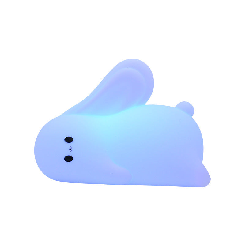 Luz Nocturna Infantil Silicona Lampara Bebe Noche con control Táctil y 15 Modos de iluminación Luz Bebe Nocturna Conejo Recargable por USB para Niños y Niñas