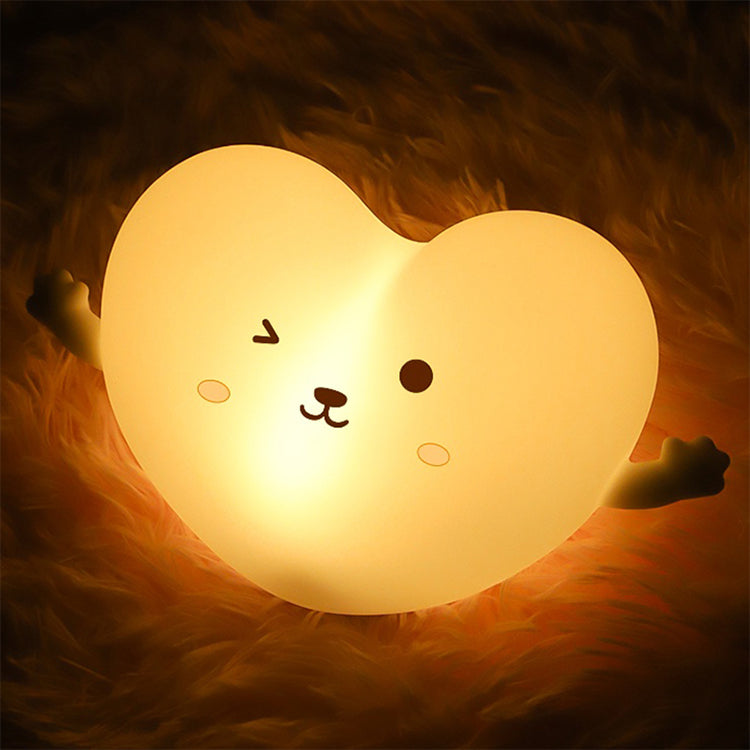 Linda luz nocturna LED para niños luz nocturna recargable de silicona lámpara táctil de noche regulable de 3 niveles lámpara de noche para bebés y niños pequeños para regalo para niños y