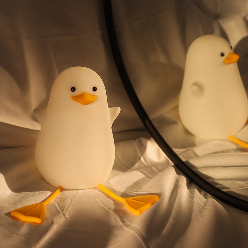 LED Silicone Duck Night Light Cute Light Up Dimmable Nursery Nightlight Rechargeable Bedside Touch Lamp for Breastfeeding