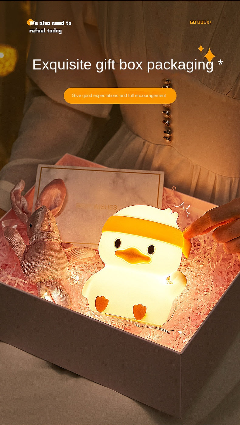 Kids Night Lights Cute Silicone Duck Nursery Lamp for Baby Toddler RGB Animal Night Light for Bedroom Kids Room Gift