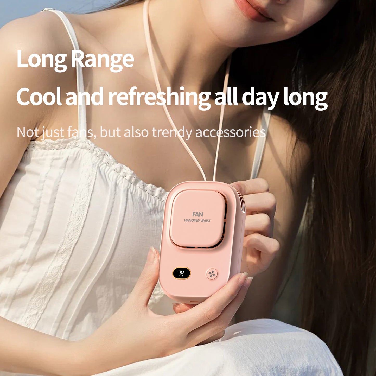 Portable Waist Clip Fan Wearable Belt Fan 2000mAh Battery Powered Rechargeable Body Fan for Outdoor Works Farm Hiking Camping