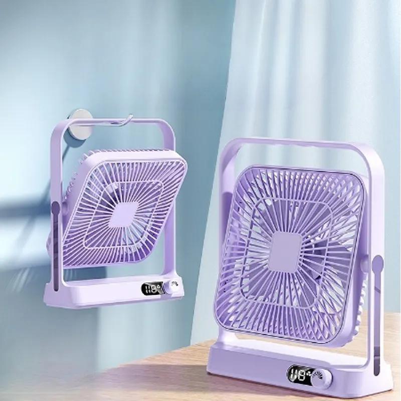 Dropshipping 3600 Mah Portable Desktop Fan Multifunctional Folding Type-C Rechargeable Fan With Digital Display