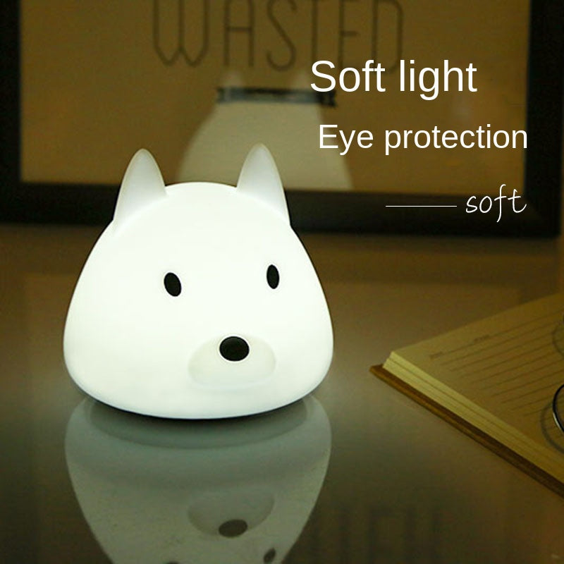 Mini linda del perrito de silicona de inducción Luz Niños LED portátil noche la luz colorido 7