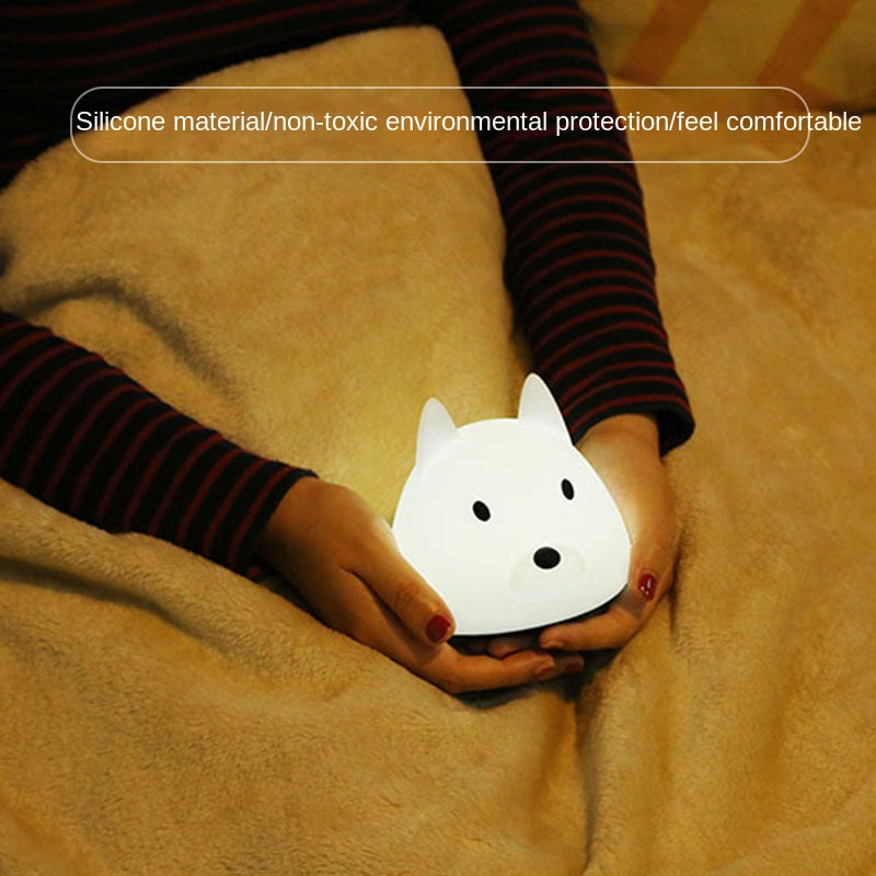 Mini linda del perrito de silicona de inducción Luz Niños LED portátil noche la luz colorido 7