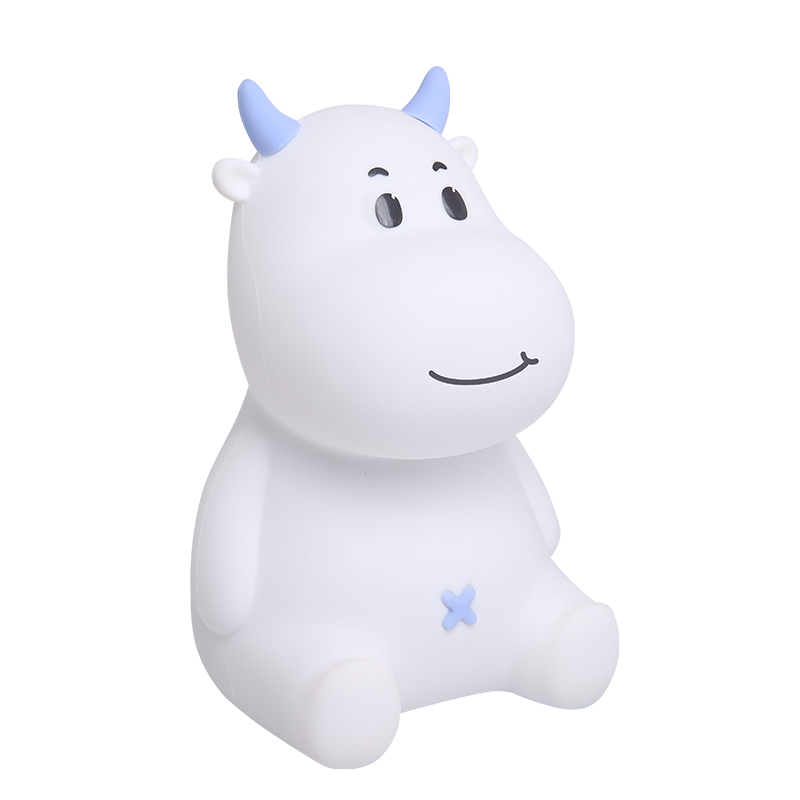 Cute Cow Night Light for Kids, Soft Silicone Nursery Lamp, 7 Color Changing Nightlight with Touch, Baby LED Lamp Toys Gifts for Girls/Boys