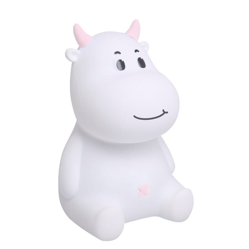 Cute Cow Night Light for Kids, Soft Silicone Nursery Lamp, 7 Color Changing Nightlight with Touch, Baby LED Lamp Toys Gifts for Girls/Boys